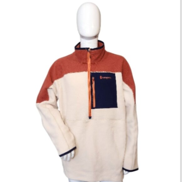 Cotopaxi Abrazo Half-Zip Cream, Spice, Navy Fleece Pullover Jacket - Picture 2 of 11
